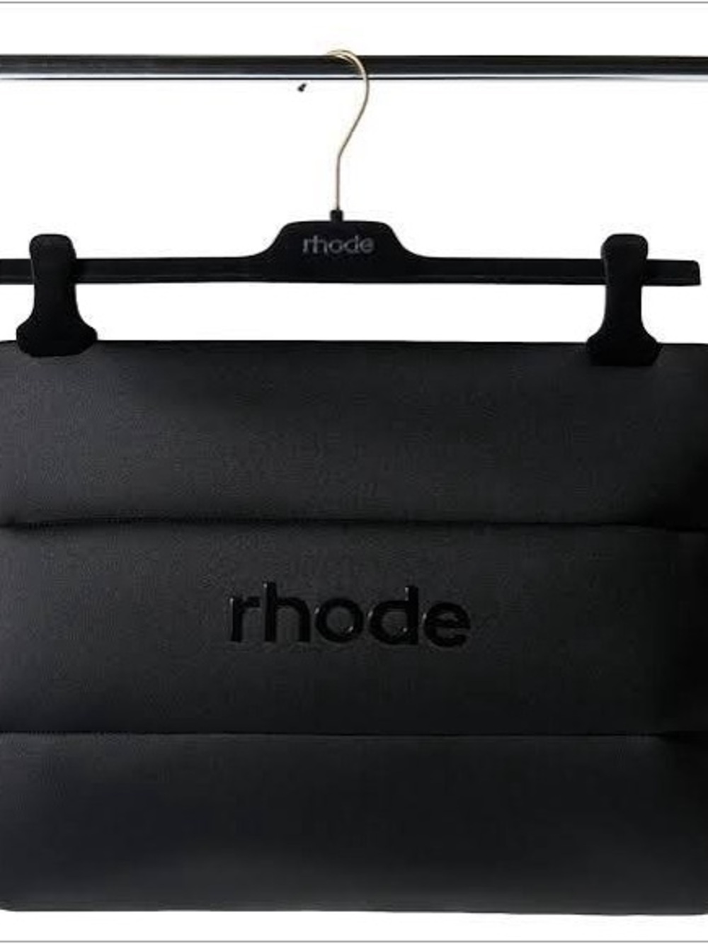 RHODE Black Quilted Shoulder Bag with Embossed Logo